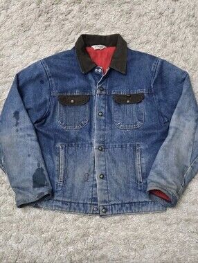 VTG 80s/90s KEY Imperial Lined Denim Trucker Jacket L/XL
